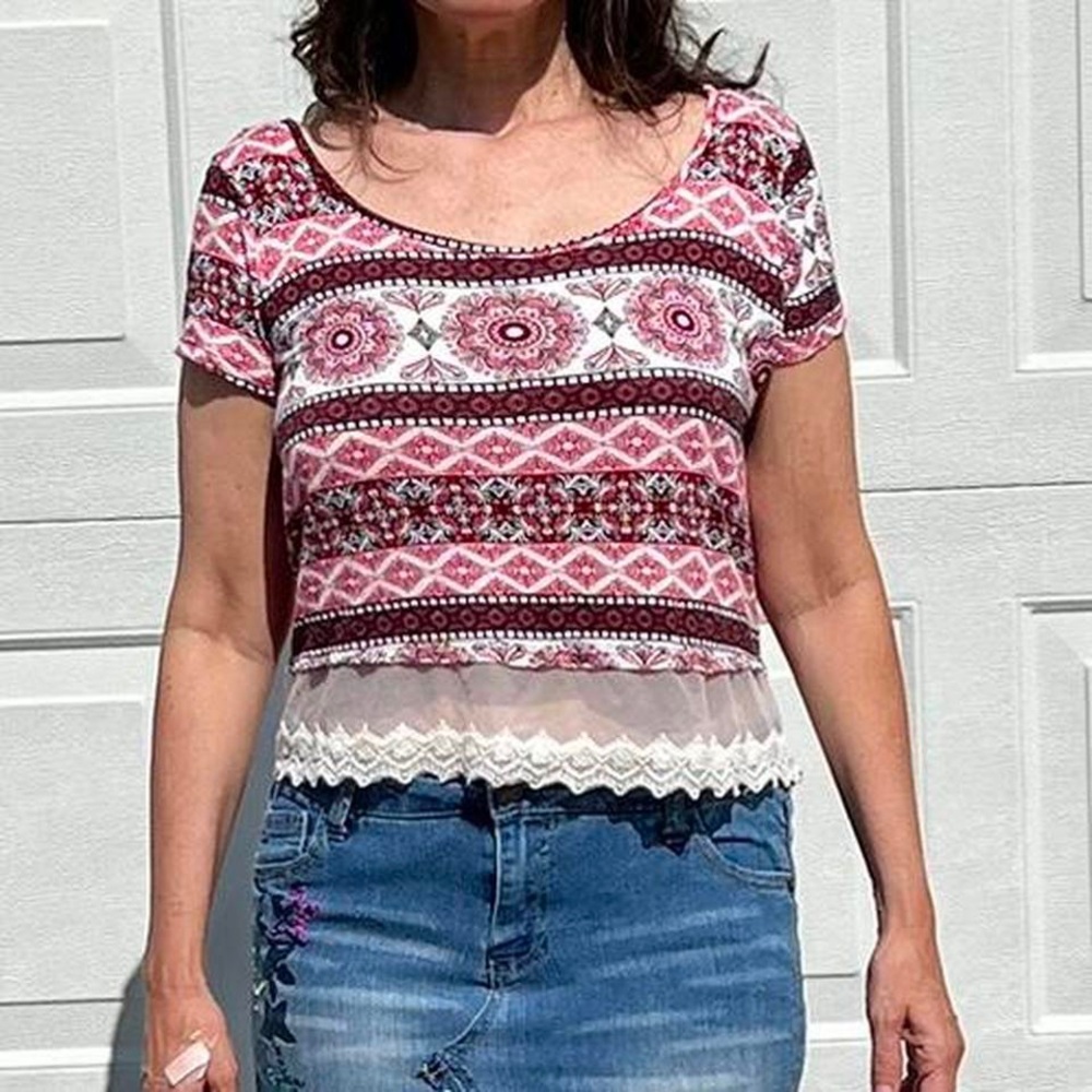 Charlotte Russe Paisley Lace Top